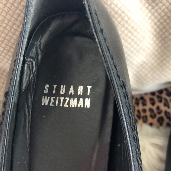 Stuart Weitzman PLATFORM HEEL BLACK LEATHER SLEEK SHOE. WORN at most 10X - Picture 9 of 9